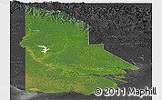 Satellite Panoramic Map of Western, darken, desaturated