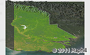 Satellite Panoramic Map of Western, darken, semi-desaturated