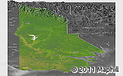 Satellite Panoramic Map of Western, desaturated