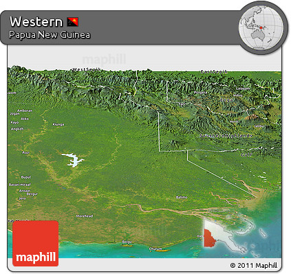 Satellite Panoramic Map of Western