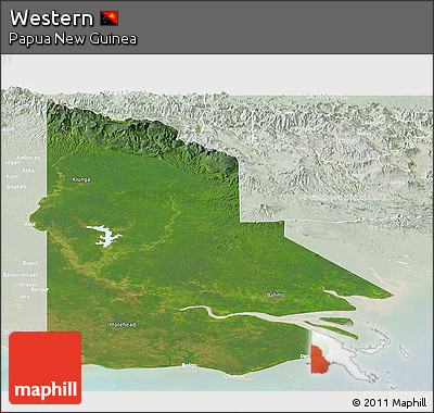 Satellite Panoramic Map of Western, lighten