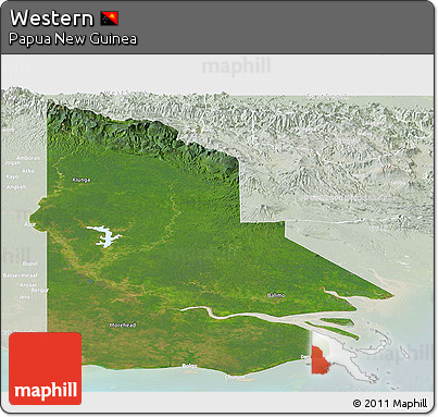 Satellite Panoramic Map of Western, lighten