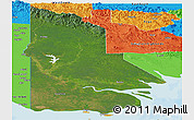 Satellite Panoramic Map of Western, political outside