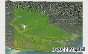 Satellite Panoramic Map of Western, semi-desaturated