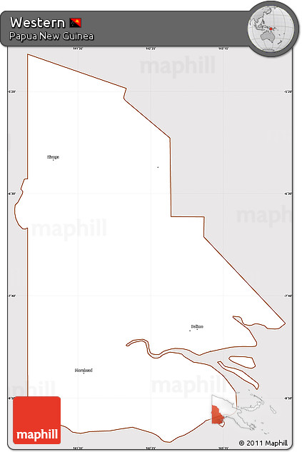 Classic Style Simple Map of Western, cropped outside