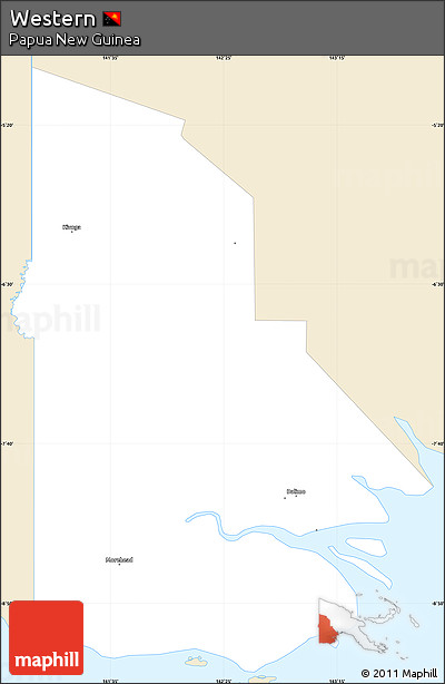 Classic Style Simple Map of Western, single color outside