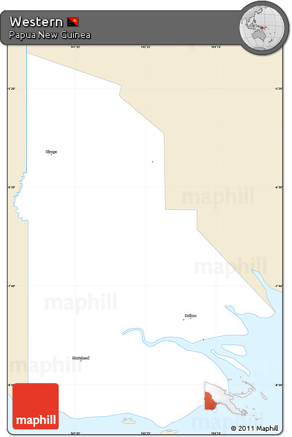 Classic Style Simple Map of Western, single color outside