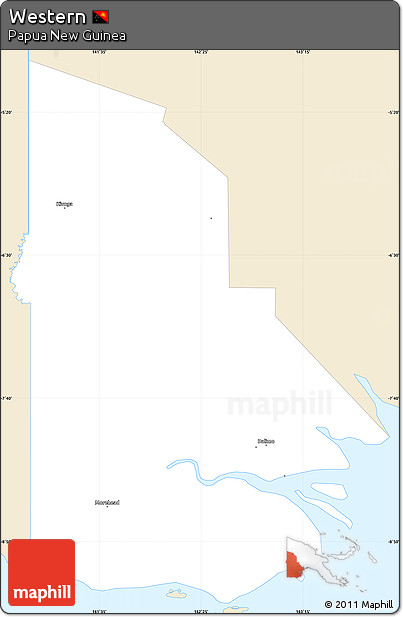 Classic Style Simple Map of Western, single color outside