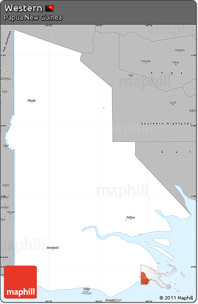 Gray Simple Map of Western