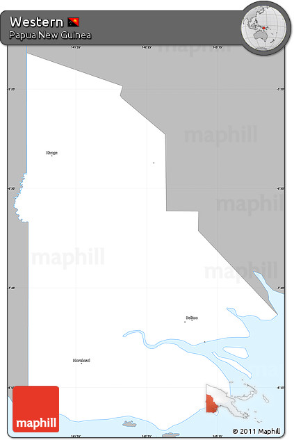 Gray Simple Map of Western, single color outside