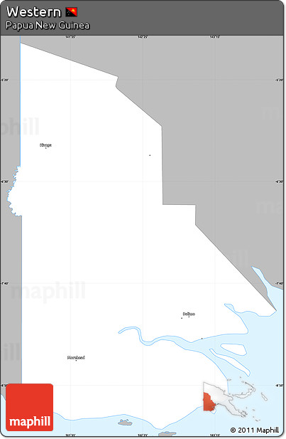 Gray Simple Map of Western, single color outside