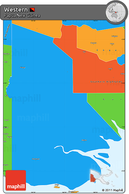 Political Simple Map of Western