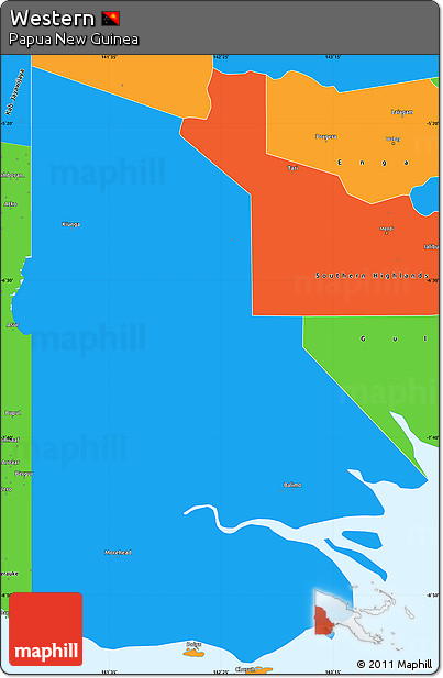 Political Simple Map of Western