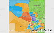 Political 3D Map of Paraguay, political shades outside