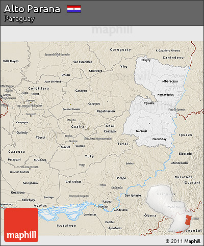 Classic Style 3D Map of Alto Parana