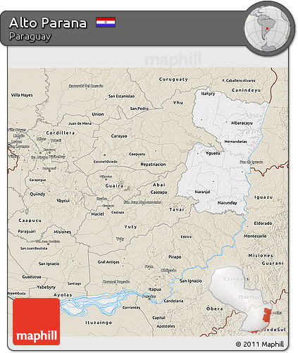 Classic Style 3D Map of Alto Parana