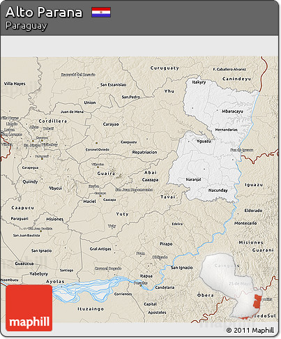 Classic Style 3D Map of Alto Parana