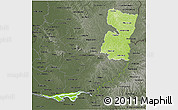 Physical 3D Map of Alto Parana, darken, semi-desaturated