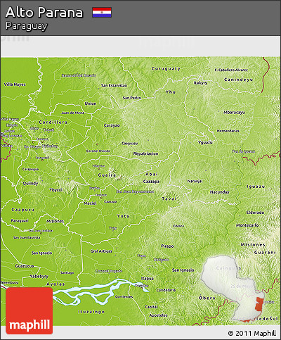 Physical 3D Map of Alto Parana