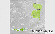 Physical 3D Map of Alto Parana, lighten, desaturated