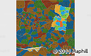 Political 3D Map of Alto Parana, darken