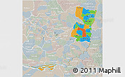 Political 3D Map of Alto Parana, lighten, semi-desaturated