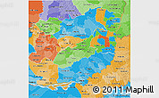 Political 3D Map of Alto Parana, political shades outside