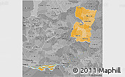 Political Shades 3D Map of Alto Parana, desaturated