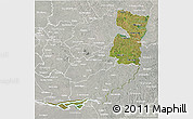 Satellite 3D Map of Alto Parana, lighten, semi-desaturated