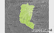 Physical 3D Map of Itakyry, darken, desaturated