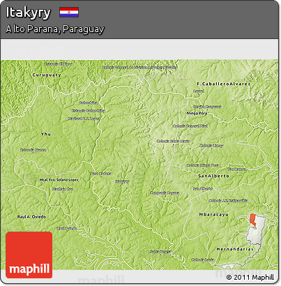Physical 3D Map of Itakyry