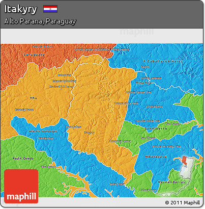 Political 3D Map of Itakyry