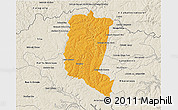 Political 3D Map of Itakyry, shaded relief outside