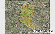 Satellite 3D Map of Itakyry, semi-desaturated
