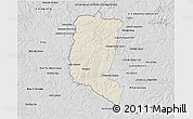 Shaded Relief 3D Map of Itakyry, desaturated