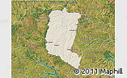 Shaded Relief 3D Map of Itakyry, satellite outside