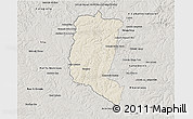 Shaded Relief 3D Map of Itakyry, semi-desaturated