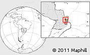 Blank Location Map of Itakyry, highlighted country, highlighted parent region