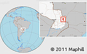 Gray Location Map of Itakyry, highlighted country