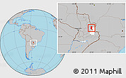 Gray Location Map of Itakyry, highlighted parent region