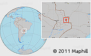Gray Location Map of Itakyry