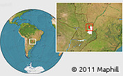 Satellite Location Map of Itakyry, highlighted parent region