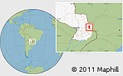 Savanna Style Location Map of Itakyry, highlighted country