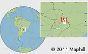 Savanna Style Location Map of Itakyry, highlighted parent region