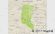 Physical Map of Itakyry, shaded relief outside