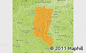 Political Map of Itakyry, physical outside