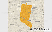 Political Map of Itakyry, shaded relief outside