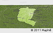 Physical Panoramic Map of Itakyry, darken