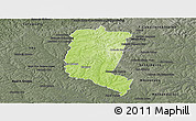 Physical Panoramic Map of Itakyry, darken, semi-desaturated