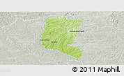 Physical Panoramic Map of Itakyry, lighten, semi-desaturated
